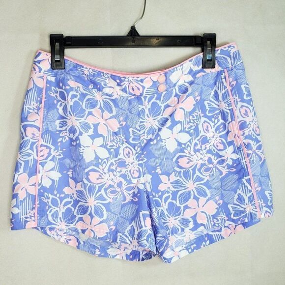 Eddie Bauer Floral Hawaiian Print Swim Active Quick Dry Resort Vacation Shorts - Picture 2 of 10